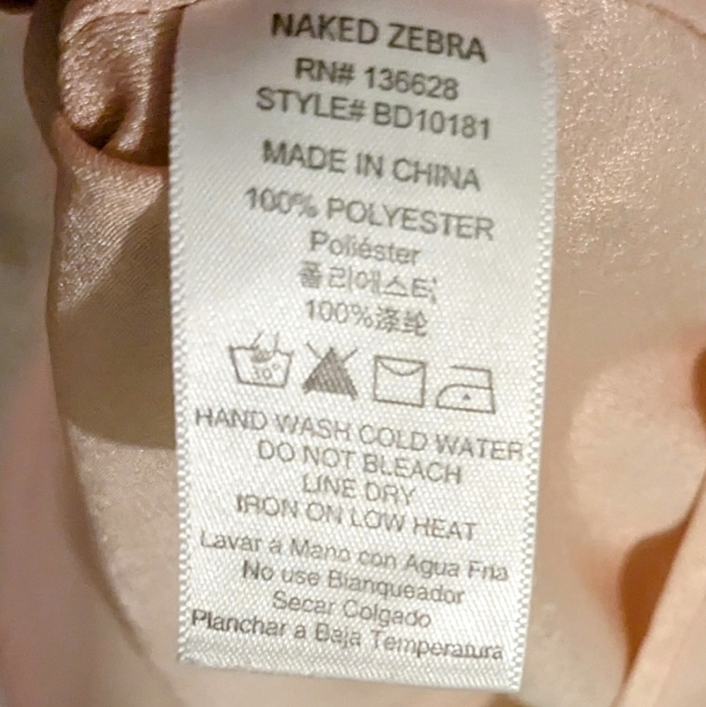 Naked Zebra Blush Pink Sheath Dress Long Sleeves Sz. S - Picture 8 of 9